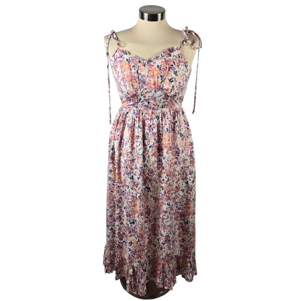 Akaiv Abstrct Print Spaghetti Strap Bohemian Maxi Dress